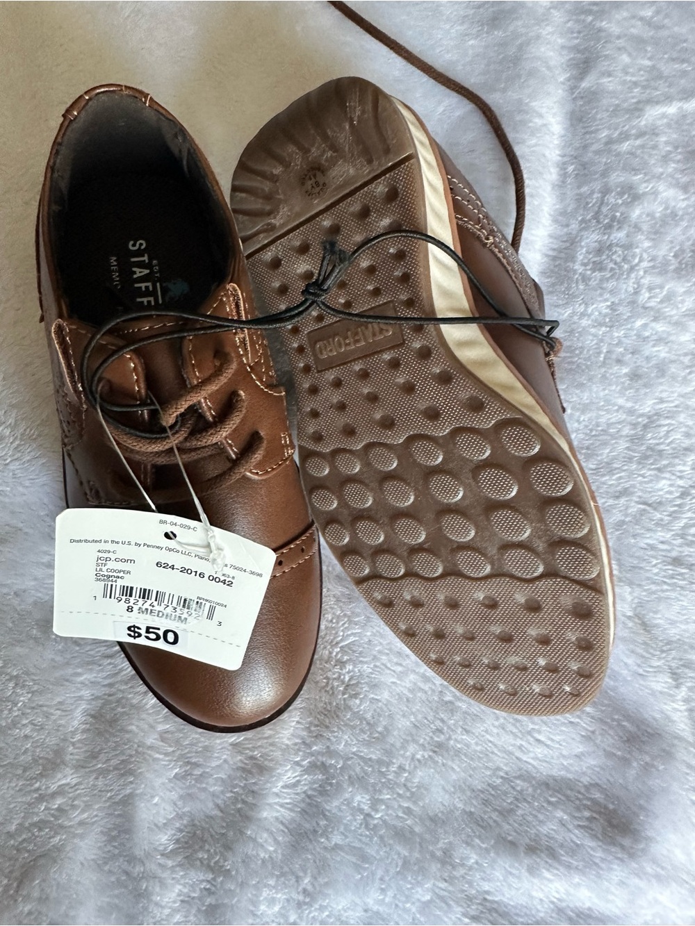 Stafford Kids Brown Lace-Up Oxford Shoes